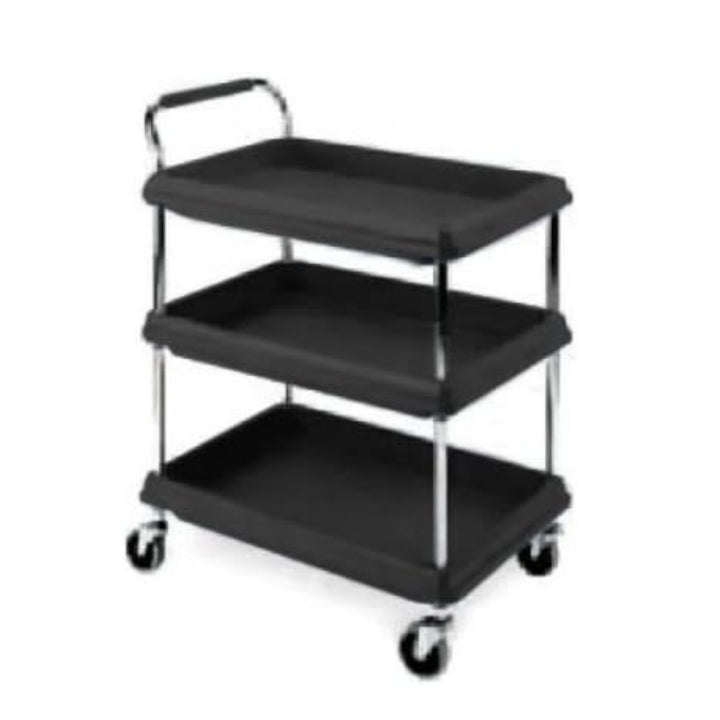 Utility Cart; Plastic; 2-Shelves; 26X36; Black