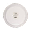 Bottom view of paper plates with a visible brand label on a white background