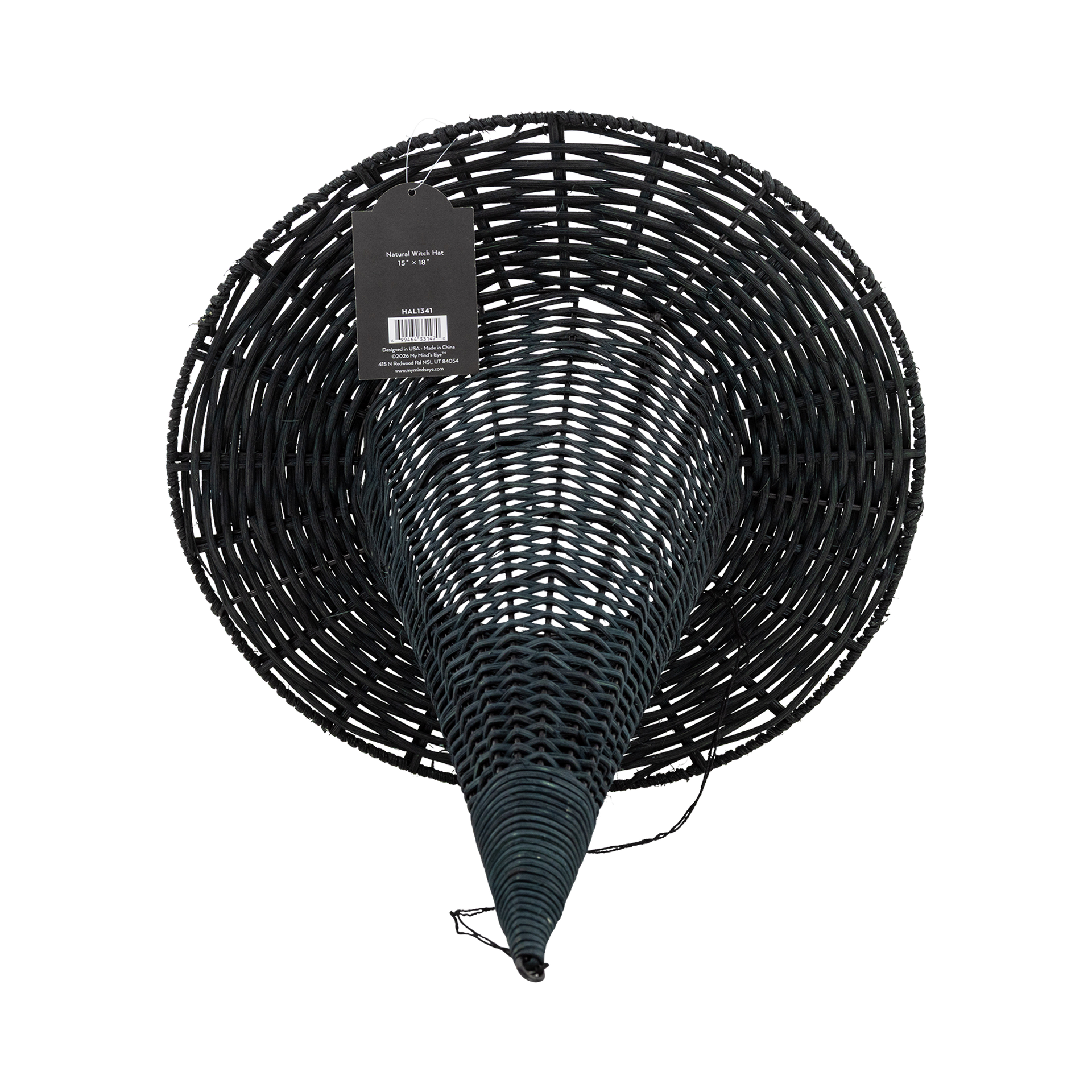 Natural Rattan Witch Hat - 18"