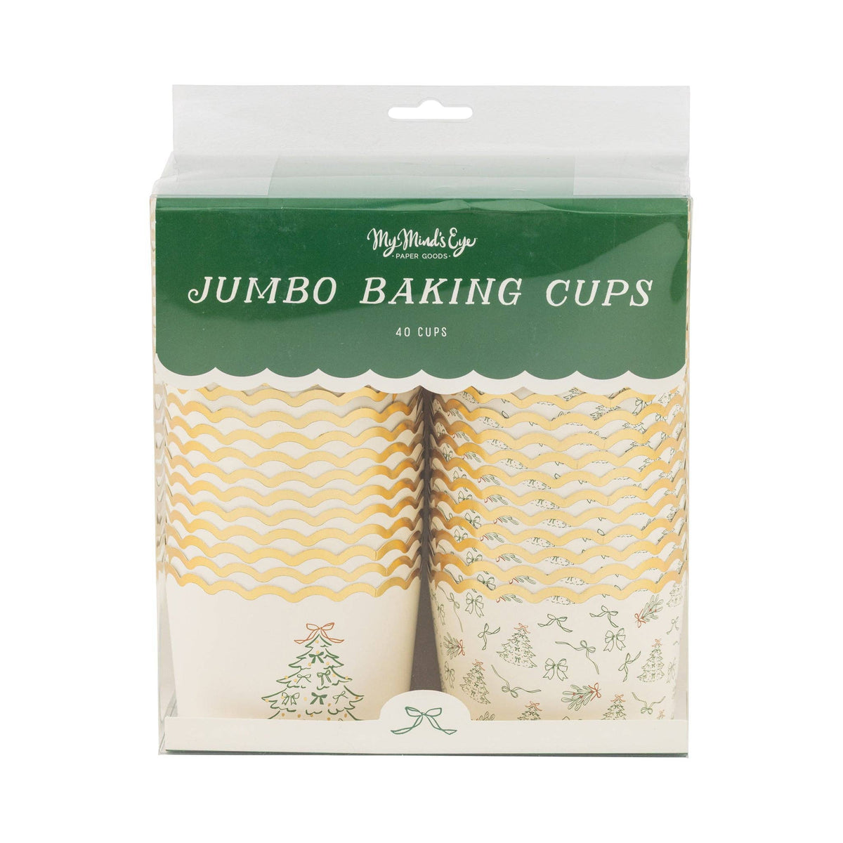 Foil JUMBO Green Sketched Trees 8 oz Baking Cups