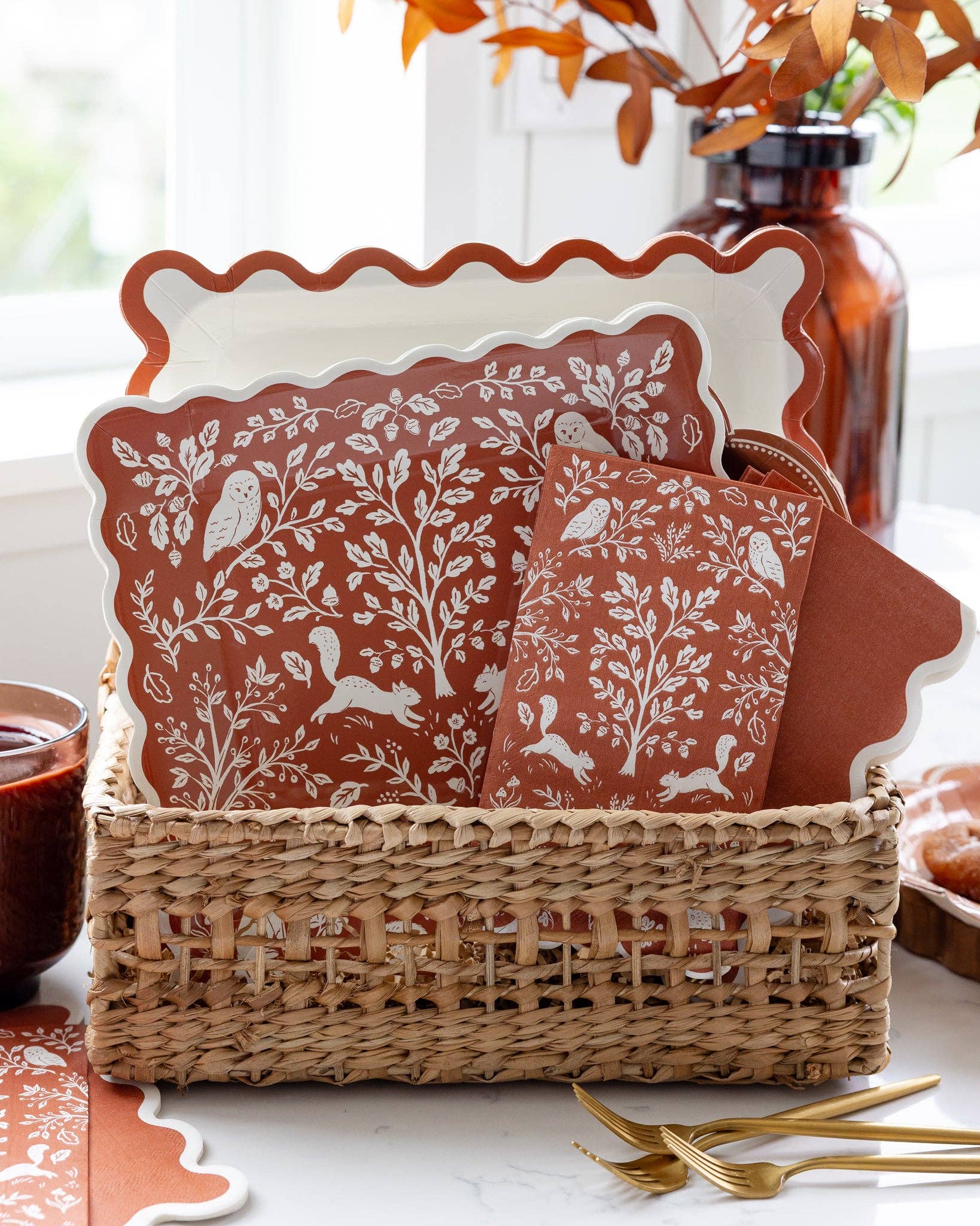 Rust Ric Rac Paper Plates
