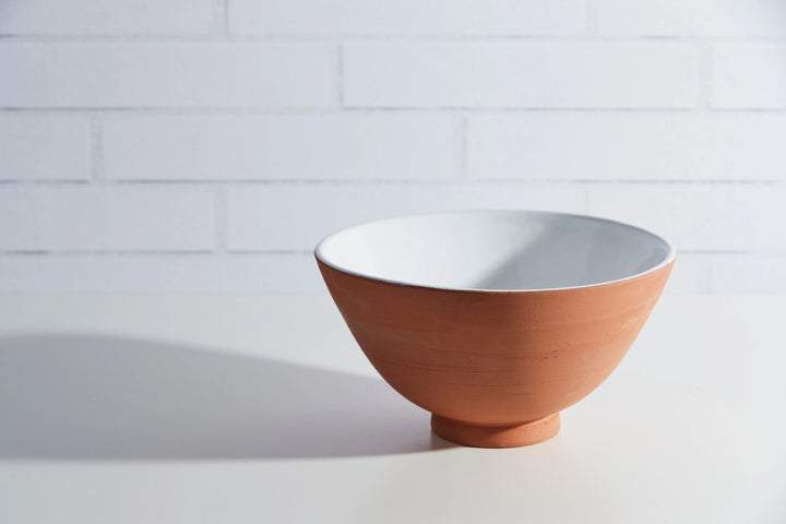 Moroccan Terracotta Serving Bowl White (dis)