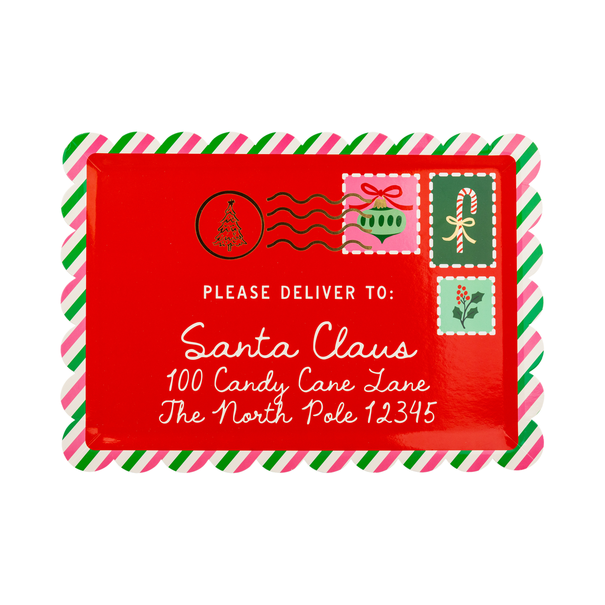 Letter to Santa Shaped Christmas Paper Serving Platters