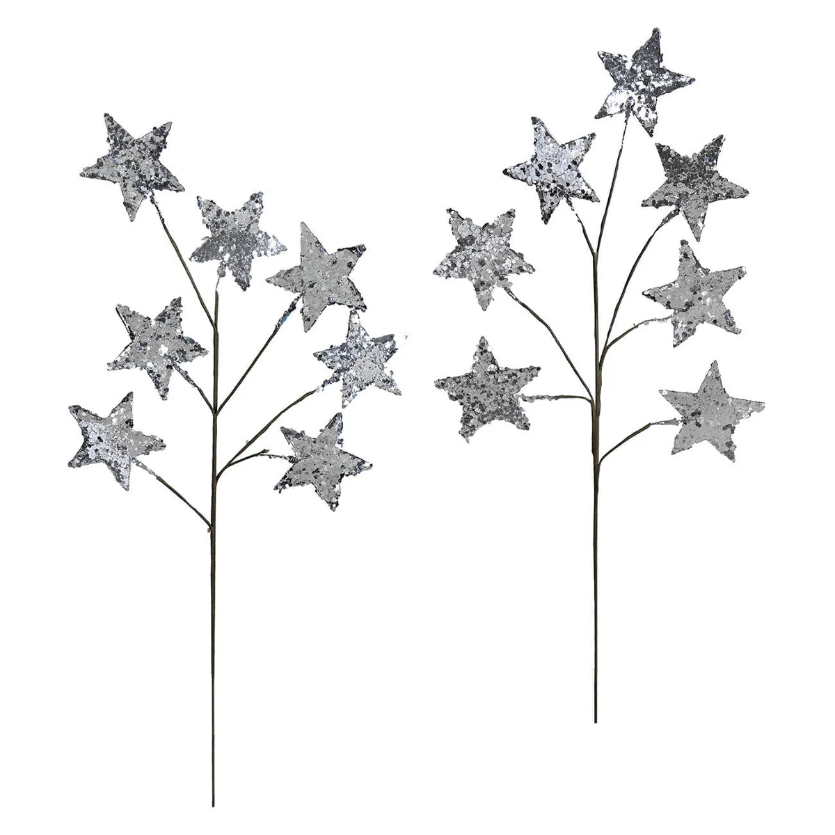 Silver Glitter Paper Star Spray