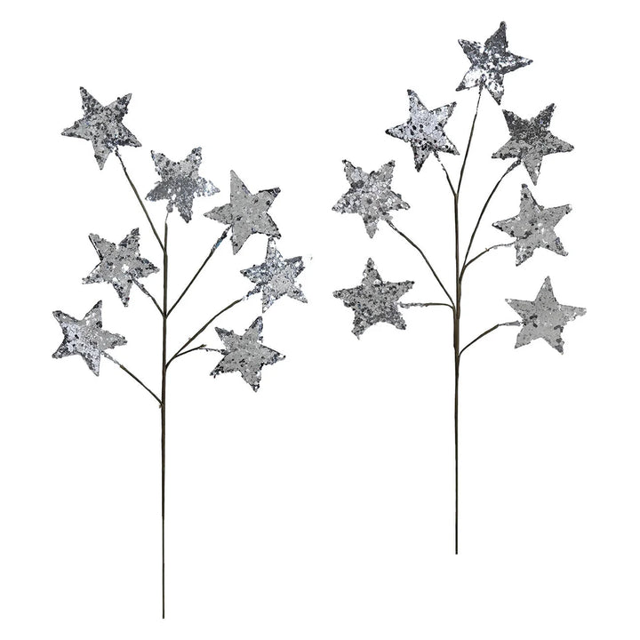 Silver Glitter Paper Star Spray