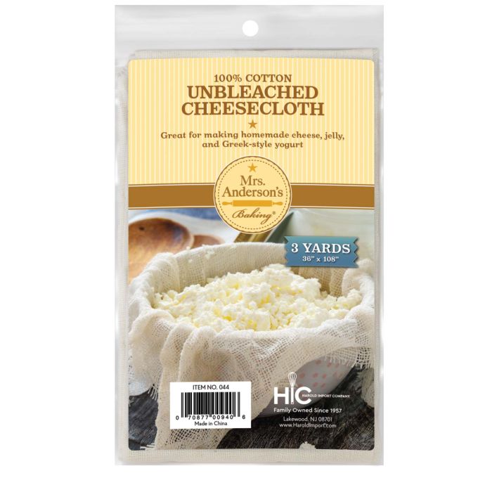 Package of Mrs. Anderson's Unbleached Cheesecloth with a white background
