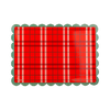 Red Plaid Paper Serving Platters 12" x 17"