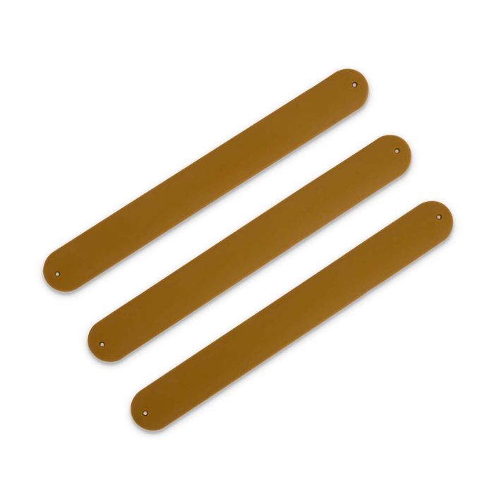 Three brown straps on a white background