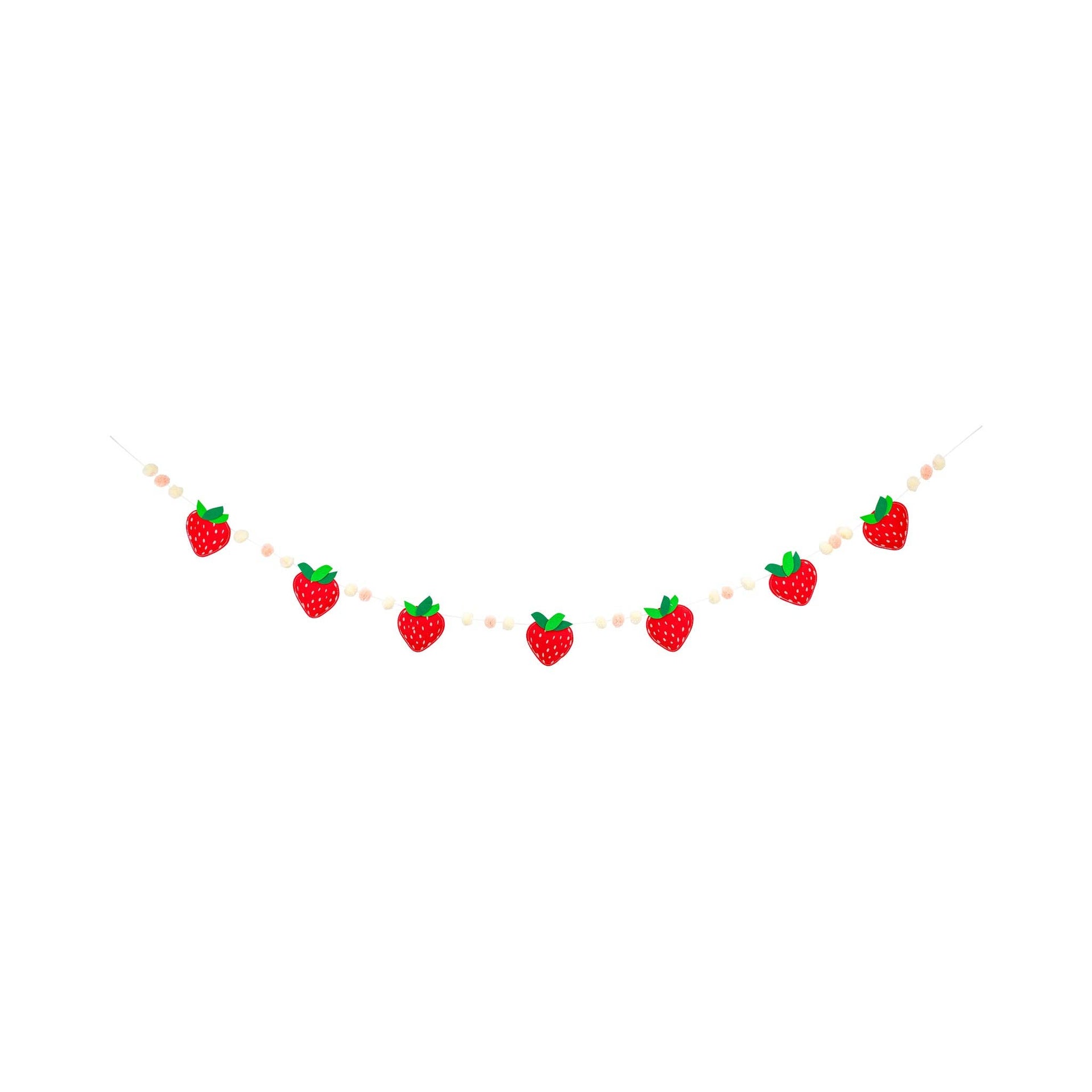 Strawberry garland on a white background