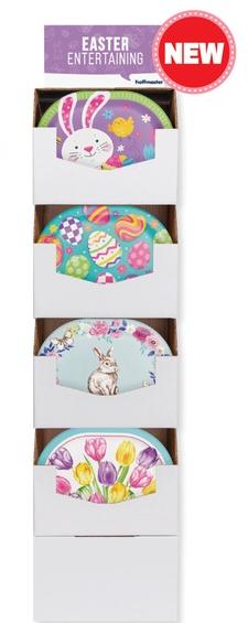 Packaged Easter-themed paper products with colorful designs in a white box.
