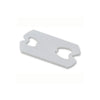 White plastic bag closure clip on a white background