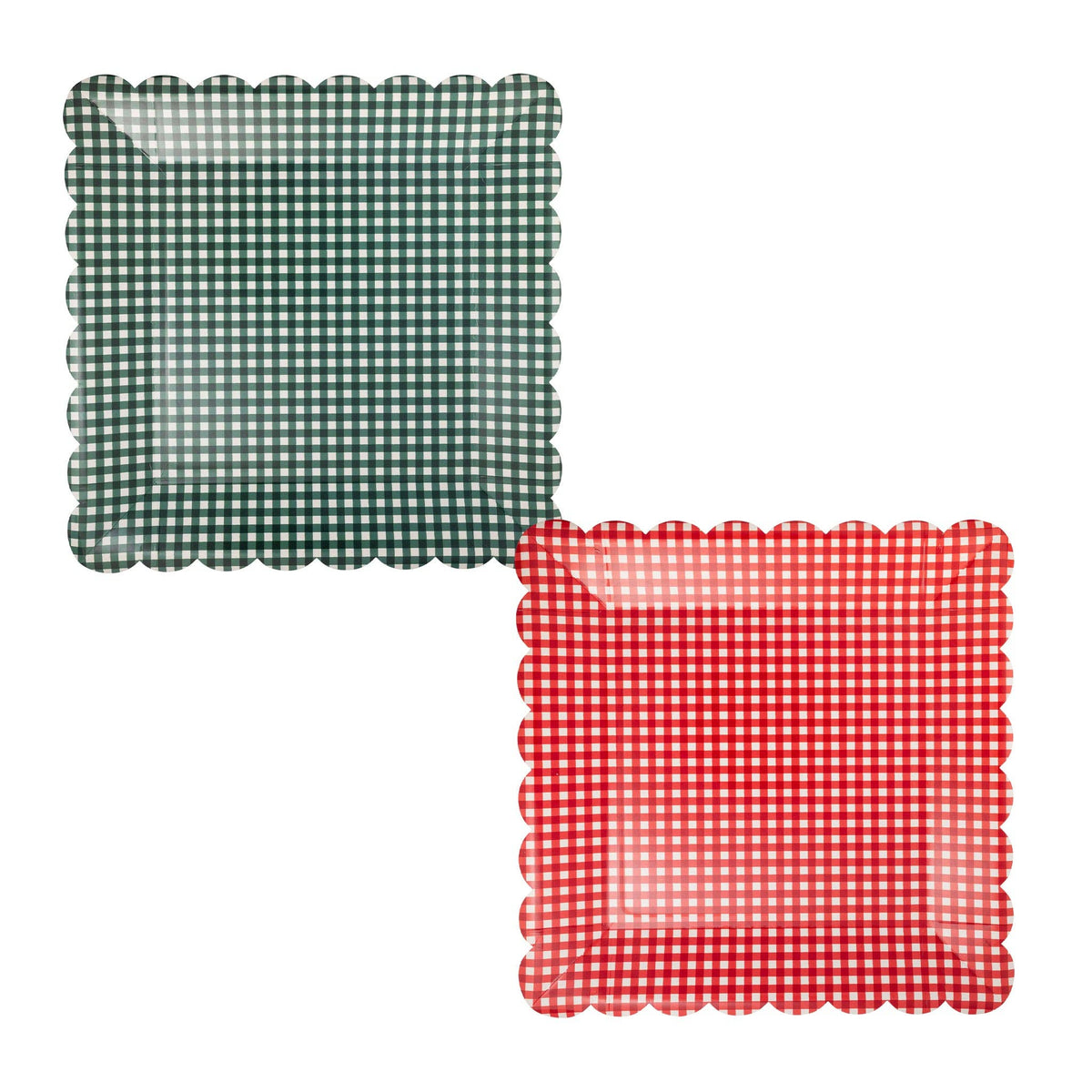 Red and Green Gingham 10" Paper Dinner Plates