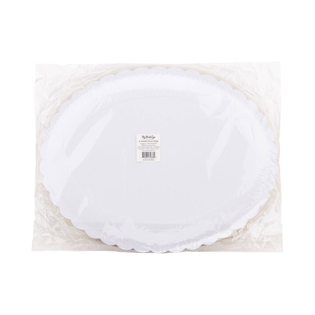 Foil Brown Gingham 17" Paper Platter (6ct)
