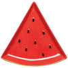 Triangular plate designed to look like a watermelon slice on a white background