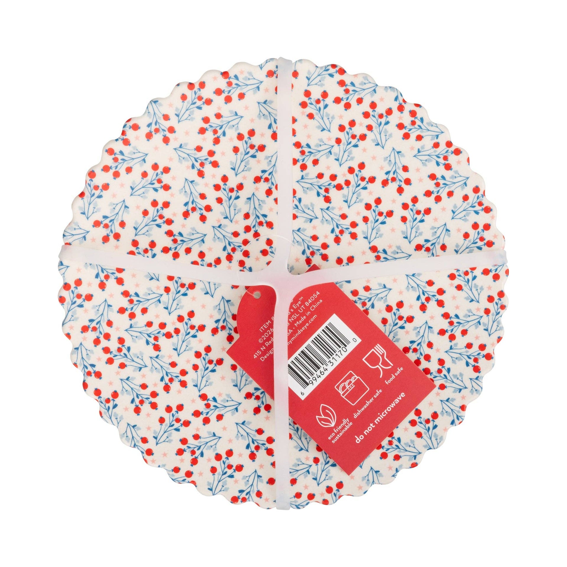 FLO1240 - Floral Bamboo Plate Set