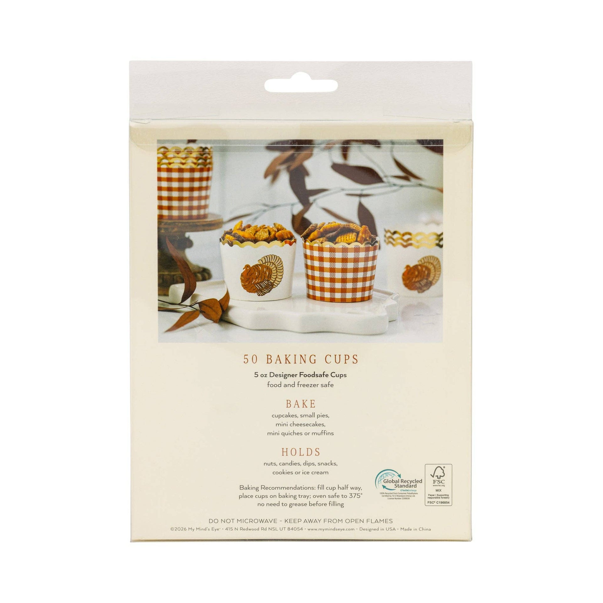 FOIL Traditional Turkey Plaid Baking Cups (50 ct)