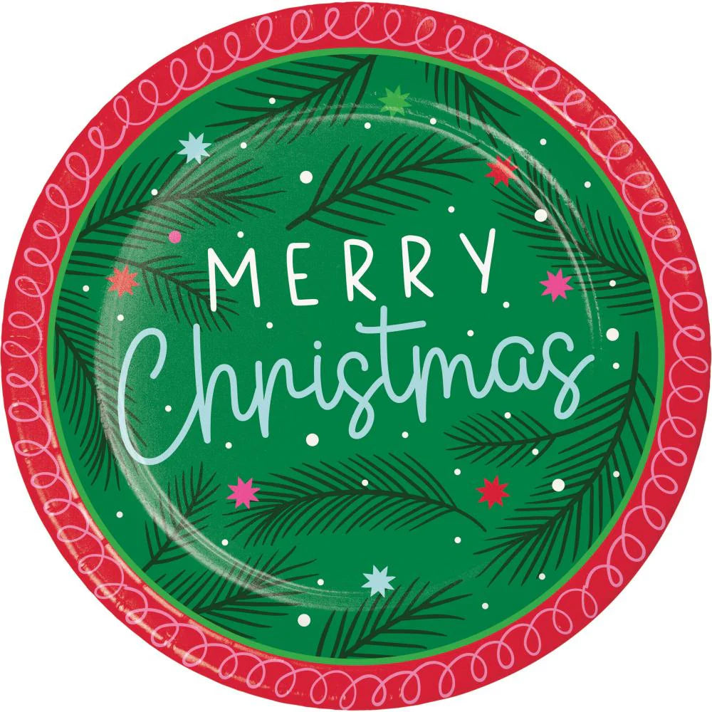 Holiday Frills Merry Christmas Luncheon Plate