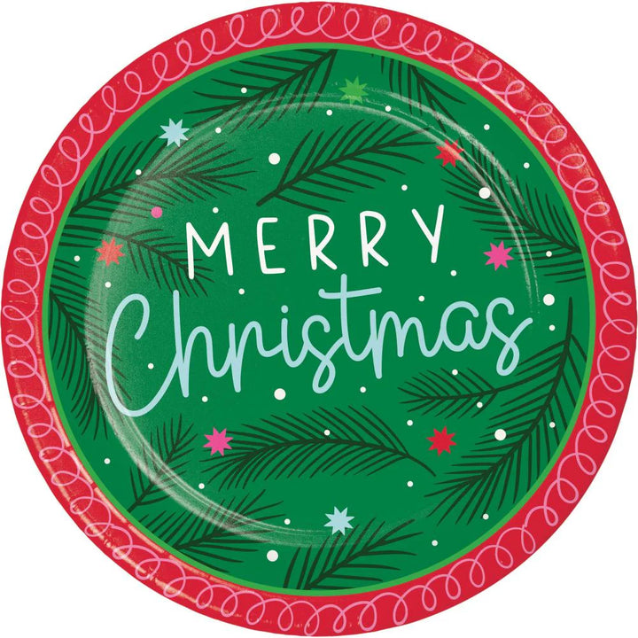Holiday Frills Merry Christmas Luncheon Plate