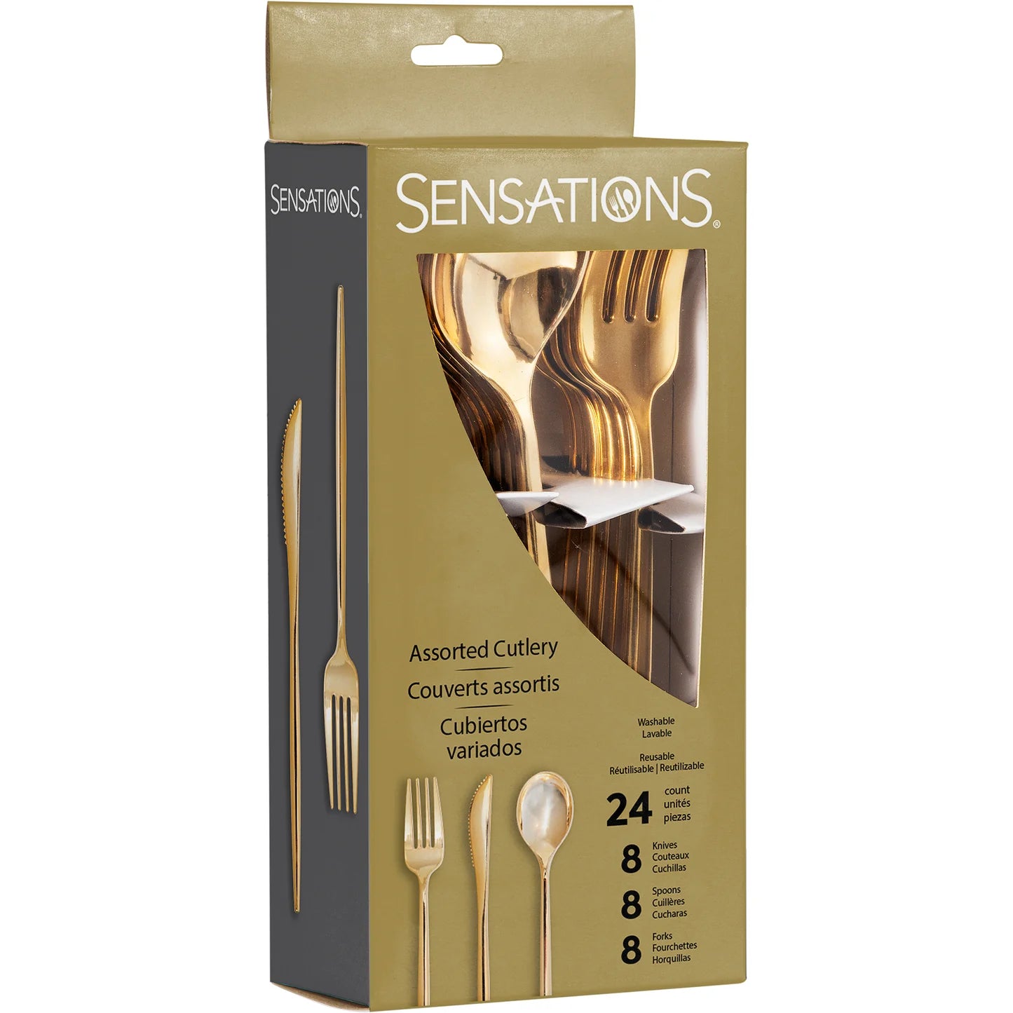 Metallic Gold Assorted Cutlery 24 ct