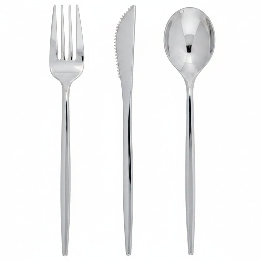 Metallic Silver Assorted Cutlery 24 ct