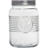 Bee Embossed Clear Canister w/Metal Lid 50oz