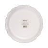 Bottom view of paper plates with a visible brand label on a white background
