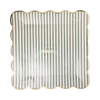 Green Ticking Stripe 10" Paper Dinner Plates