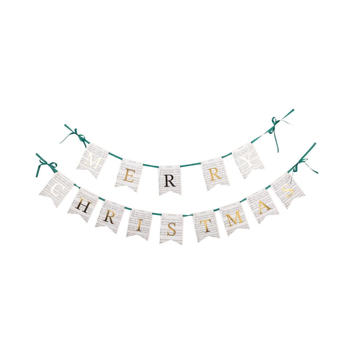 Merry Christmas Sheet Music Paper Banner Set
