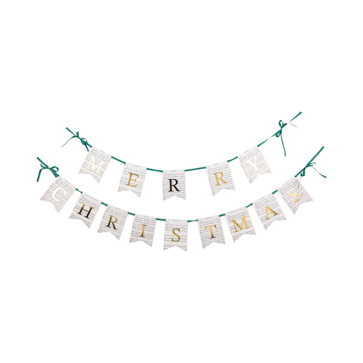 Merry Christmas Sheet Music Paper Banner Set