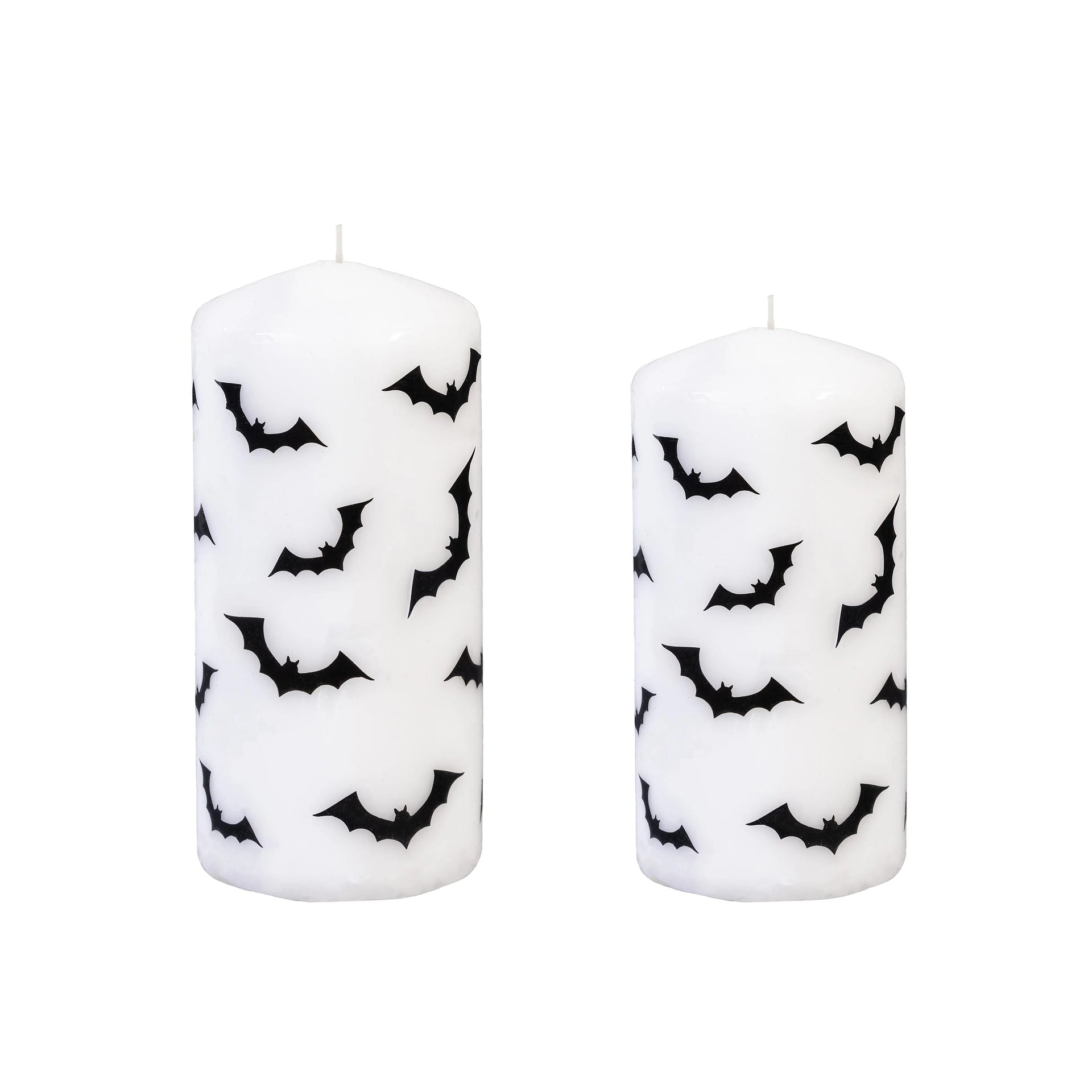 Halloween Bat Pillar Wax Candle S/2