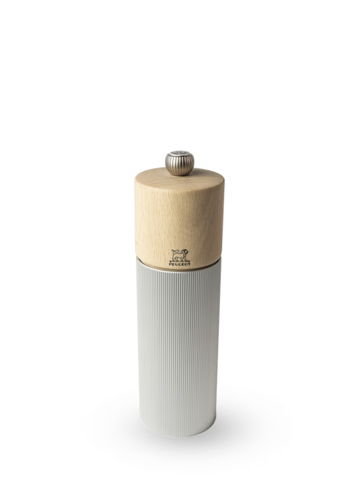 7" Natural Aluminum/Wood Line Pepper Mill