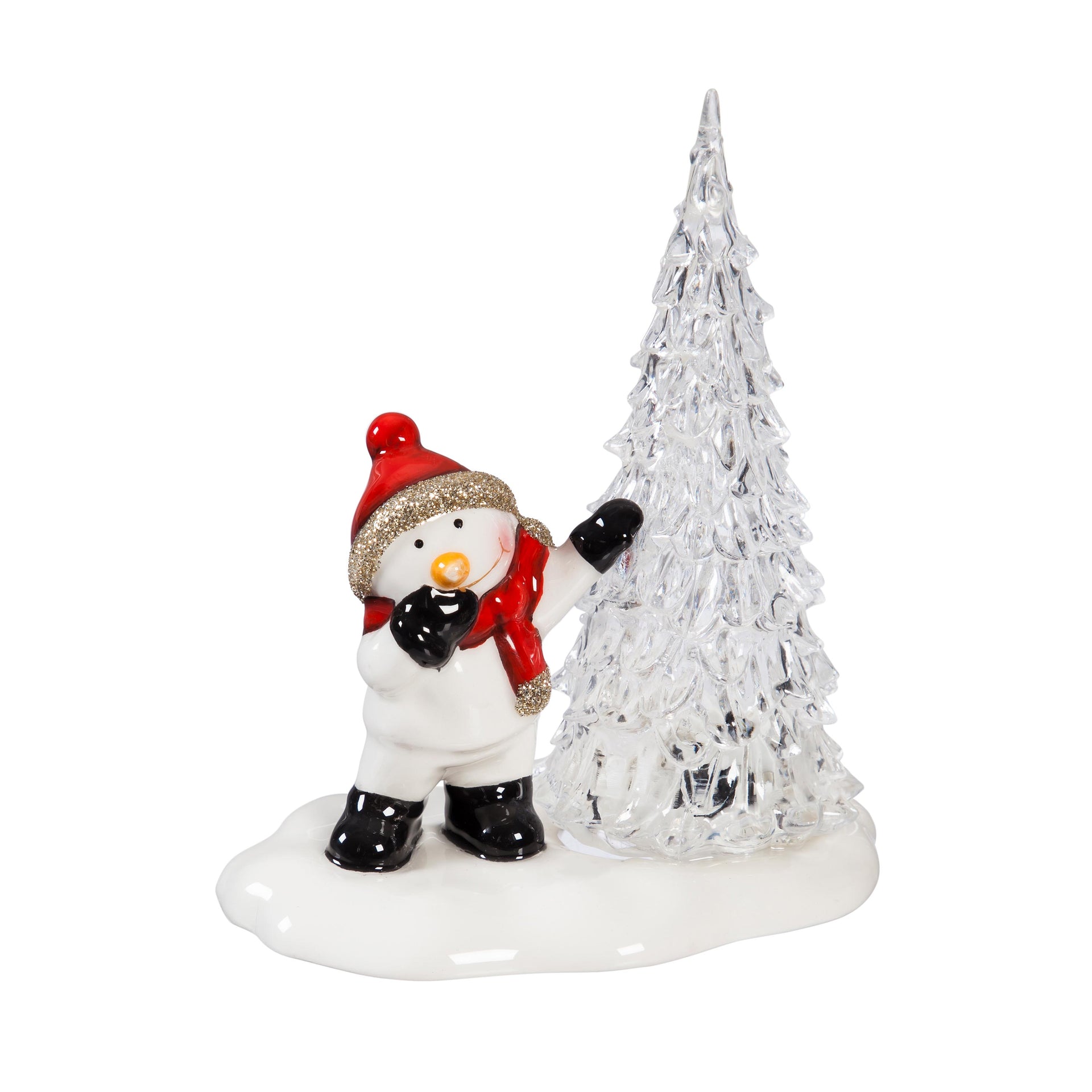 LED Ceramic Tabletop Décor, Santa and Tree/ Snowma