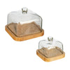 Wood Server w/Glass Dome