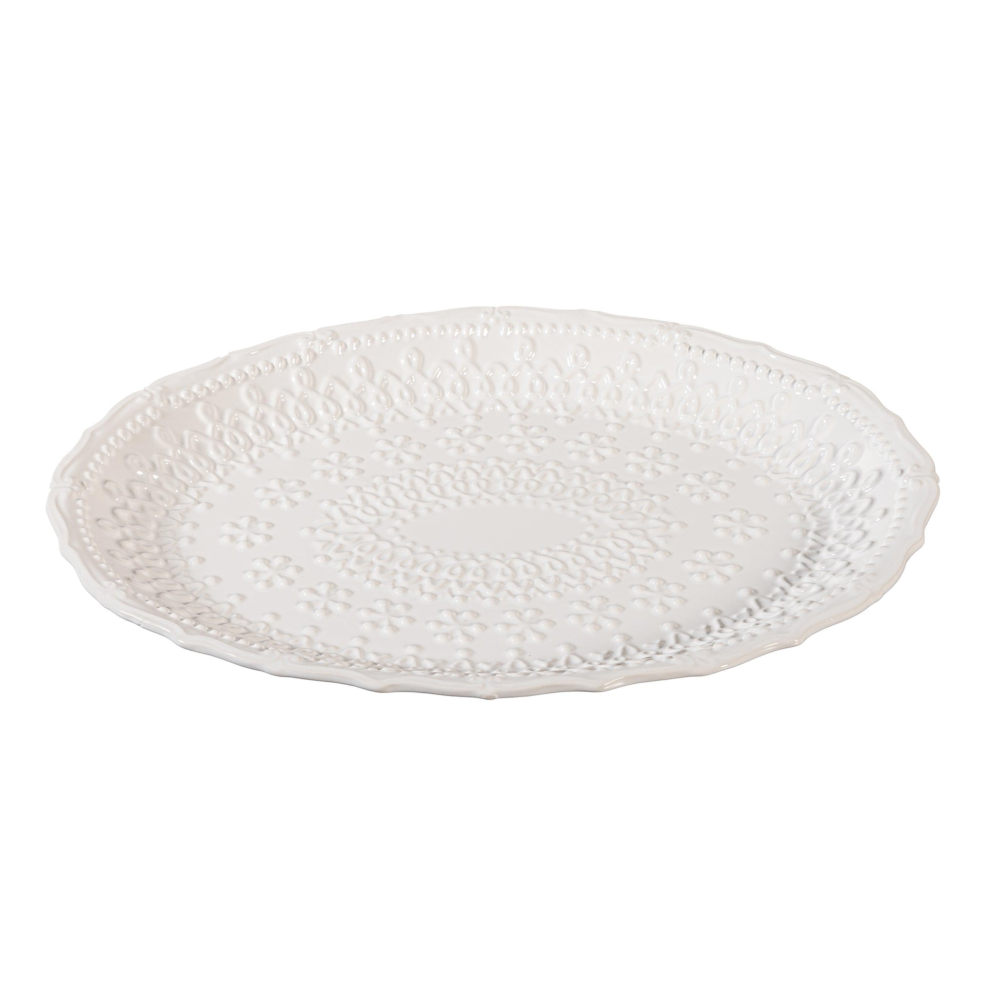 Platter Embossed Ceramic Serving Platter