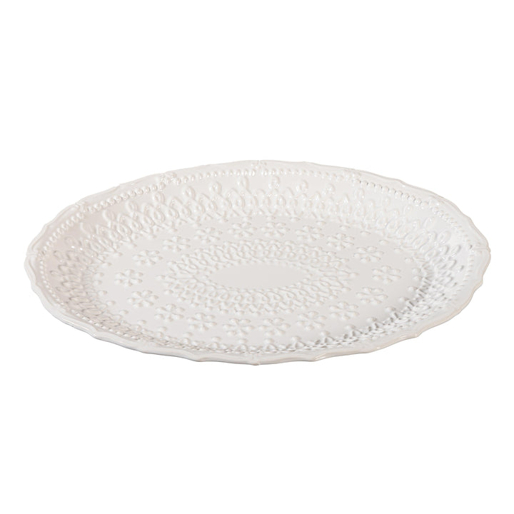 Platter Embossed Ceramic Serving Platter