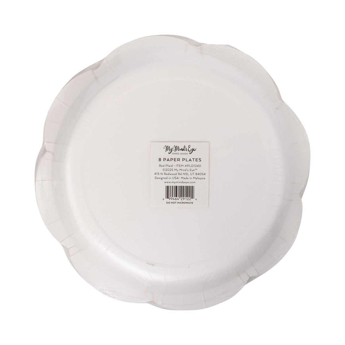 Red Plaid Christmas 9" Paper Dinner Plates