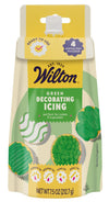 Wilton green decorating icing package on a white background