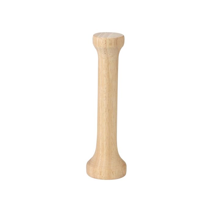Wooden pepper grinder on a white background