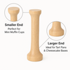Wooden mallet with smaller and larger ends on a white background