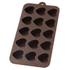 Brown heart-shaped silicone mold on a white background