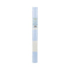 Roll of blue and white paper table runner on a white background