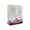 Box with list of contents on a white background