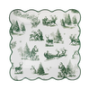 Green Christmas Toile 9" Paper Dinner Plates