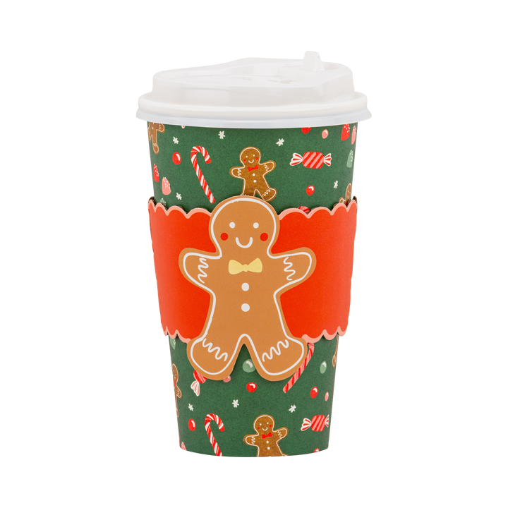 Gingerbread Man Christmas 16oz Paper To Go Cups