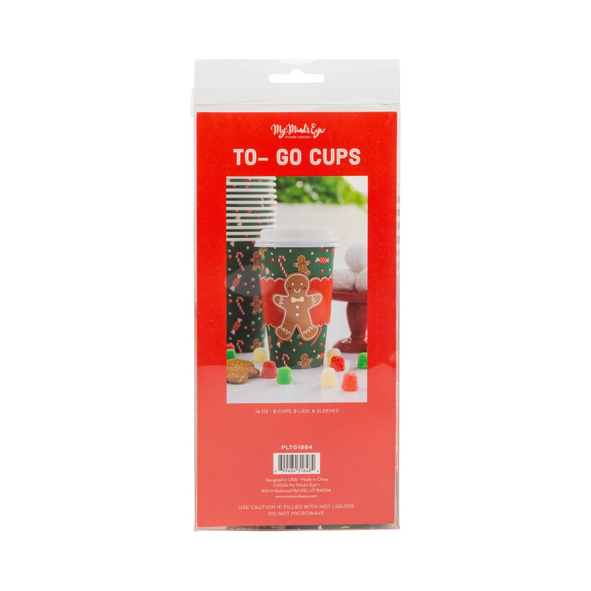 Gingerbread Man Christmas 16oz Paper To Go Cups