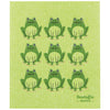 Green dishcloth with frogs and 'Ecologie danica' branding