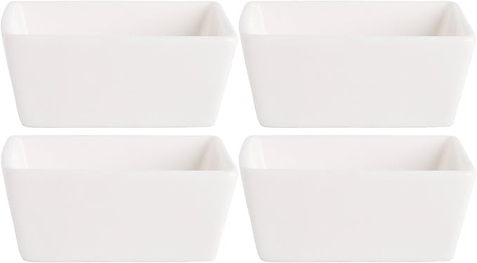 Fiddle and Fern Square Mini Taster Bowls, Set of 4, 5 Oz
