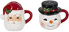 Salt/Pepper Shakers Santa & Snowman