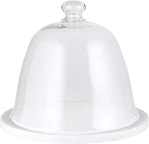 Cake Plate Glass/Marble w/Dome