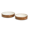 Hand Crafted Wood Bowl with White Enamel